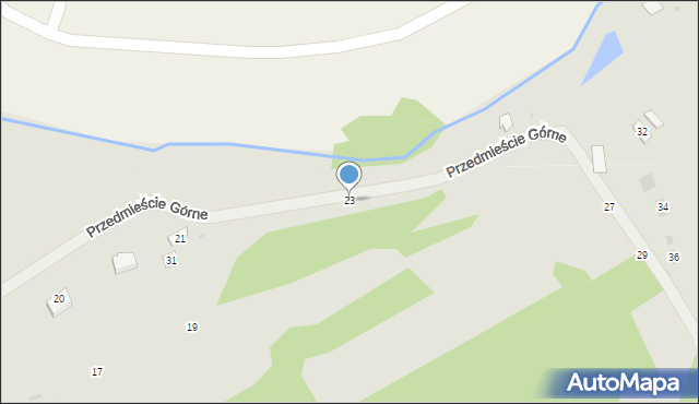 Tuchów, Przedmieście Górne, 23, mapa Tuchów