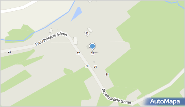 Tuchów, Przedmieście Górne, 34, mapa Tuchów