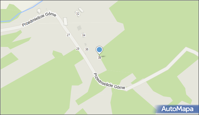 Tuchów, Przedmieście Górne, 38, mapa Tuchów