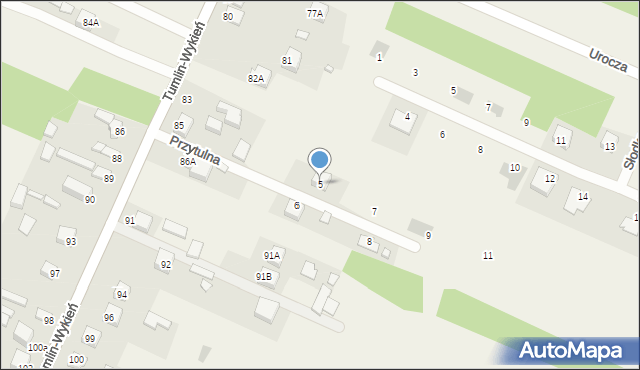 Tumlin-Wykień, Przytulna, 5, mapa Tumlin-Wykień