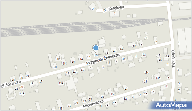 Twardogóra, Przyjaciół Żołnierza, 10, mapa Twardogóra