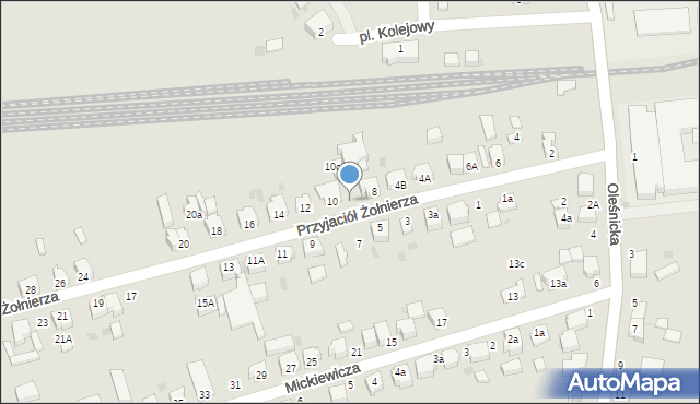 Twardogóra, Przyjaciół Żołnierza, 10b, mapa Twardogóra