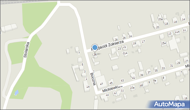 Twardogóra, Przyjaciół Żołnierza, 25, mapa Twardogóra