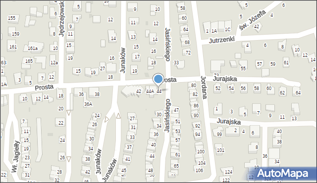 Tychy, Prosta, 44, mapa Tychów