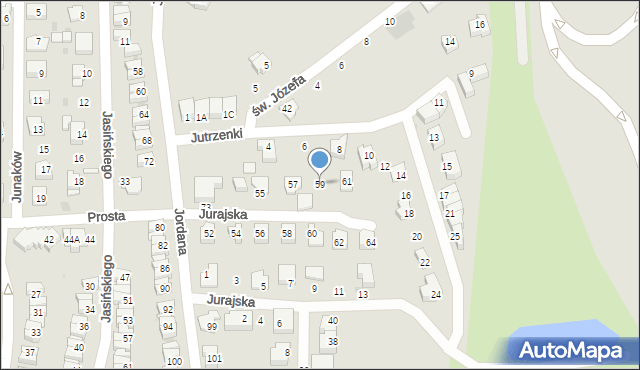 Tychy, Prosta, 59, mapa Tychów