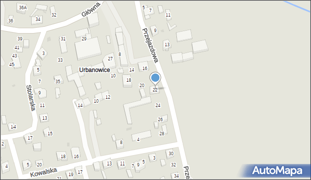 Tychy, Przejazdowa, 22, mapa Tych&oacute;w