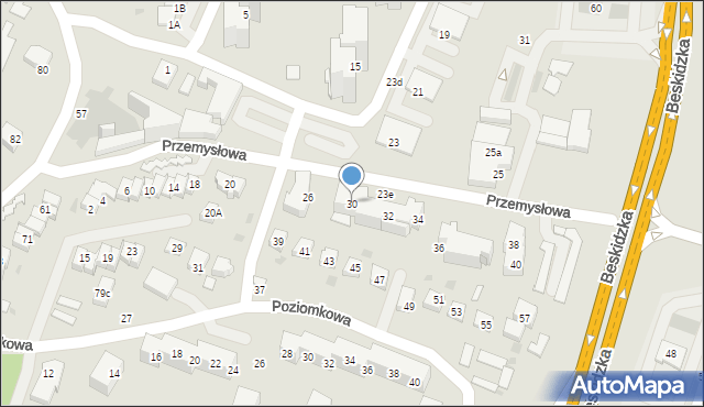 Tychy, Przemysłowa, 30, mapa Tychów