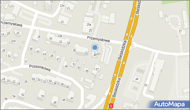 Tychy, Przemysłowa, 40, mapa Tychów