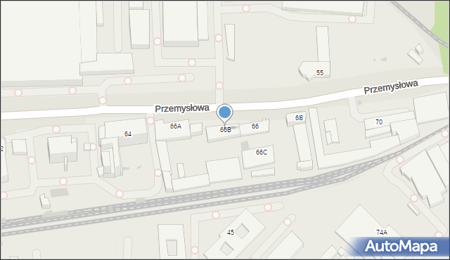 Tychy, Przemysłowa, 66B, mapa Tychów