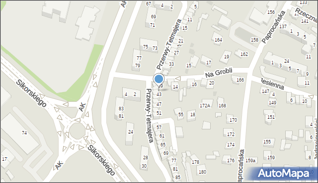 Tychy, Przerwy-Tetmajera Kazimierza, 41, mapa Tychów