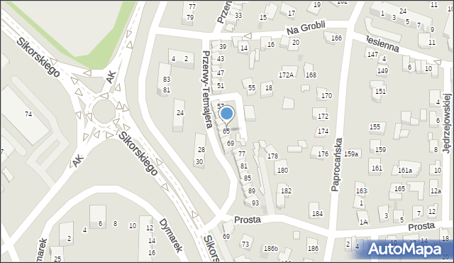 Tychy, Przerwy-Tetmajera Kazimierza, 65, mapa Tychów