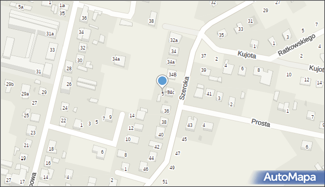 Unisław, Prosta, 5, mapa Unisław