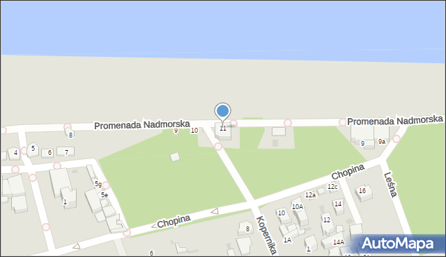 Ustka, Promenada Nadmorska, 11, mapa Ustka