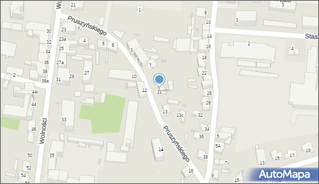 Wąbrzeźno, Pruszyńskiego, gen., 11, mapa Wąbrzeźno