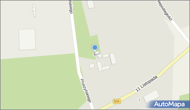 Wąbrzeźno, Pruszyńskiego, gen., 53, mapa Wąbrzeźno