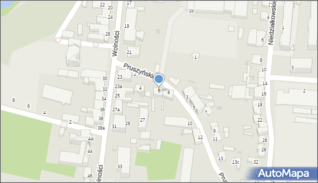 Wąbrzeźno, Pruszyńskiego, gen., 6, mapa Wąbrzeźno