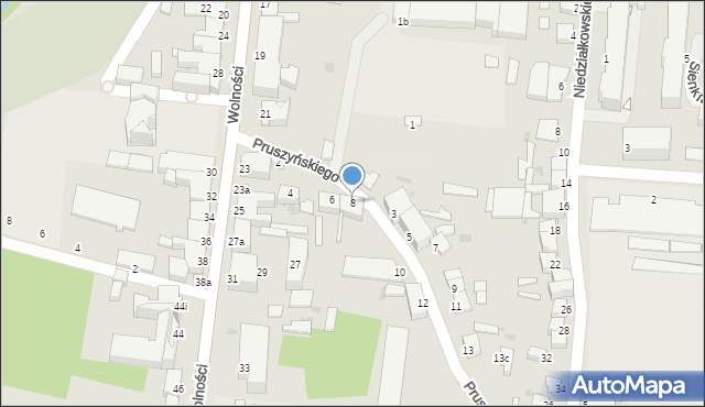 Wąbrzeźno, Pruszyńskiego, gen., 8, mapa Wąbrzeźno