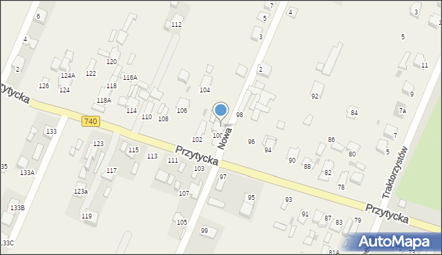 Wacyn, Przytycka, 100A, mapa Wacyn