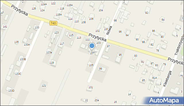 Wacyn, Przytycka, 107, mapa Wacyn