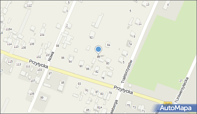 Wacyn, Przytycka, 86, mapa Wacyn
