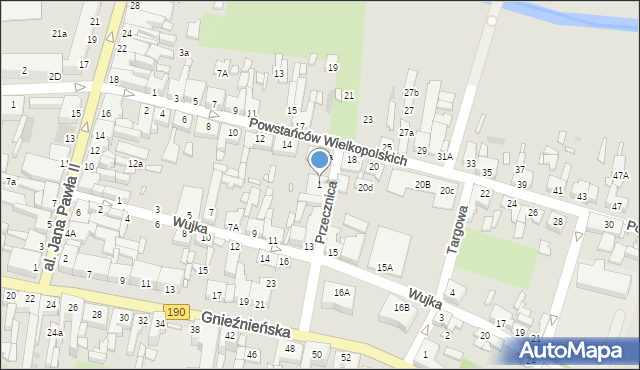 Wągrowiec, Przecznica, 1, mapa Wągrowiec