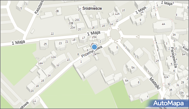 Wałbrzych, Przemysłowa, 1A, mapa Wałbrzycha