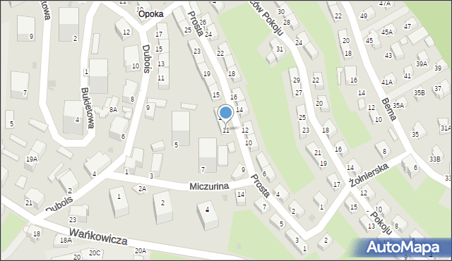 Wałbrzych, Prosta, 11, mapa Wałbrzycha