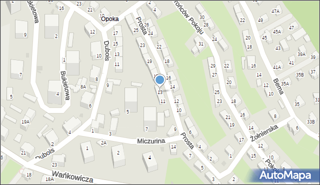 Wałbrzych, Prosta, 13, mapa Wałbrzycha