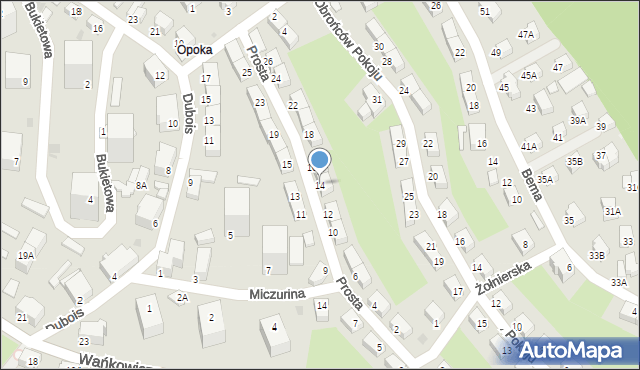 Wałbrzych, Prosta, 14, mapa Wałbrzycha
