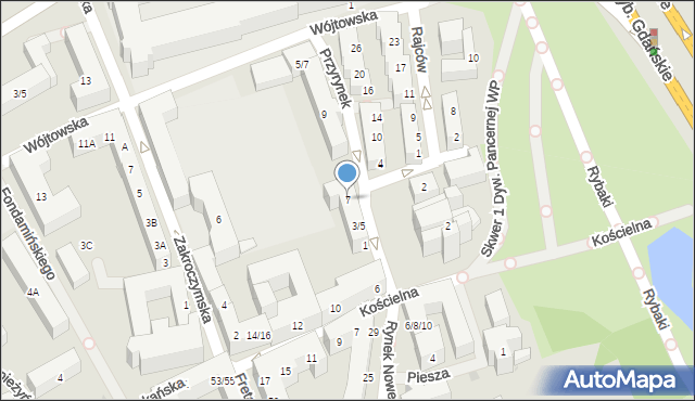 Warszawa, Przyrynek, 7, mapa Warszawy