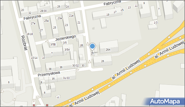 Warszawa, Przemysłowa, 20, mapa Warszawy