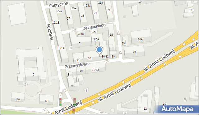 Warszawa, Przemysłowa, 34, mapa Warszawy