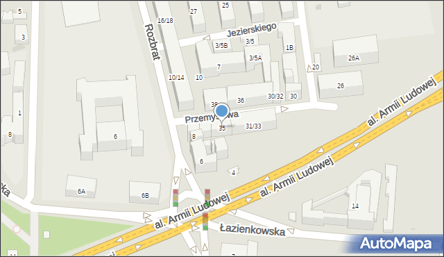 Warszawa, Przemysłowa, 35, mapa Warszawy