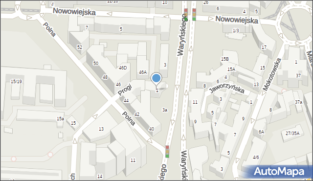 Warszawa, Progi, 1, mapa Warszawy