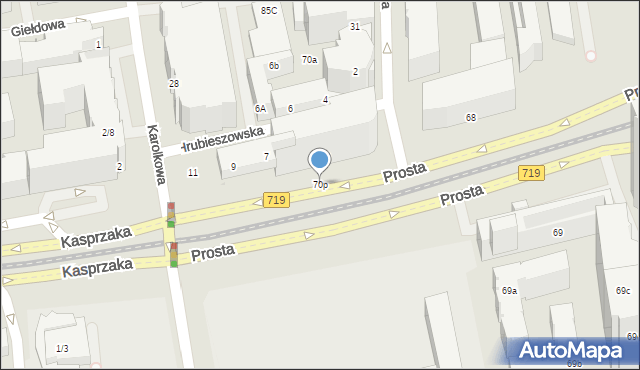 Warszawa, Prosta, 70p, mapa Warszawy