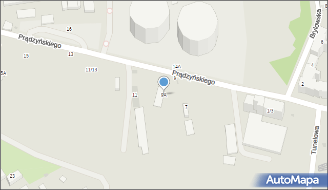 Warszawa, Prądzyńskiego Ignacego, gen., 9A, mapa Warszawy