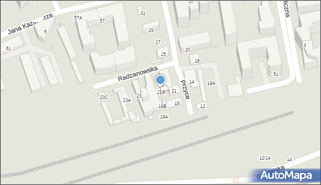 Warszawa, Przyce, 21A, mapa Warszawy