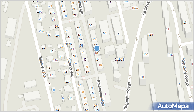 Warszawa, Przanowskiego Władysława, 16, mapa Warszawy