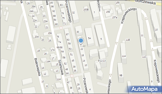 Warszawa, Przanowskiego Władysława, 24, mapa Warszawy