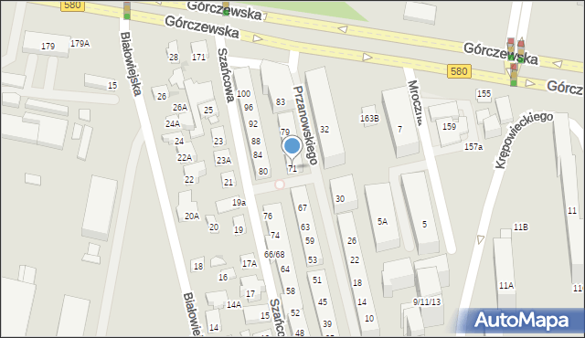 Warszawa, Przanowskiego Władysława, 71, mapa Warszawy