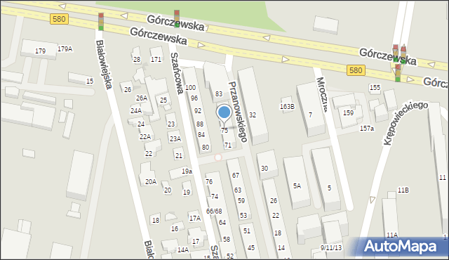 Warszawa, Przanowskiego Władysława, 75, mapa Warszawy