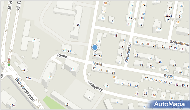 Warszawa, Przybyszewskiego Stanisława, 10, mapa Warszawy