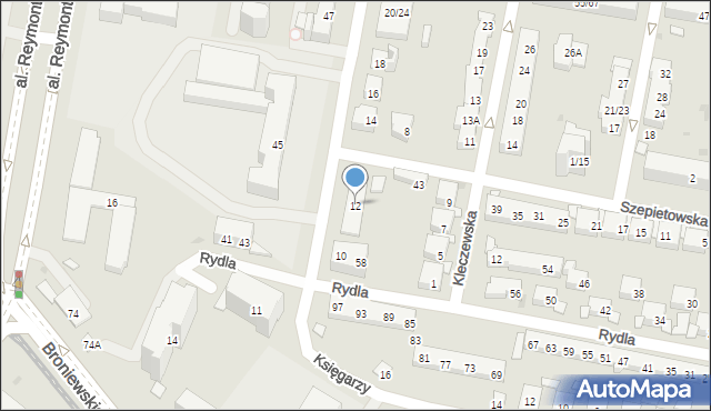 Warszawa, Przybyszewskiego Stanisława, 12, mapa Warszawy