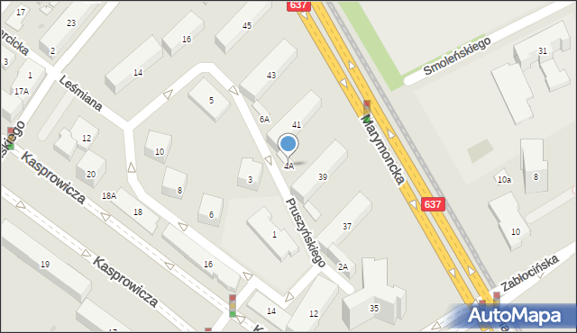 Warszawa, Pruszyńskiego Ksawerego, 4A, mapa Warszawy