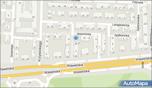 Warszawa, Prezydencka, 10, mapa Warszawy