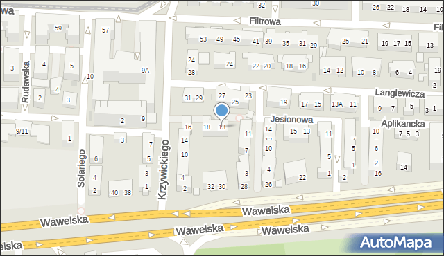 Warszawa, Prezydencka, 13, mapa Warszawy
