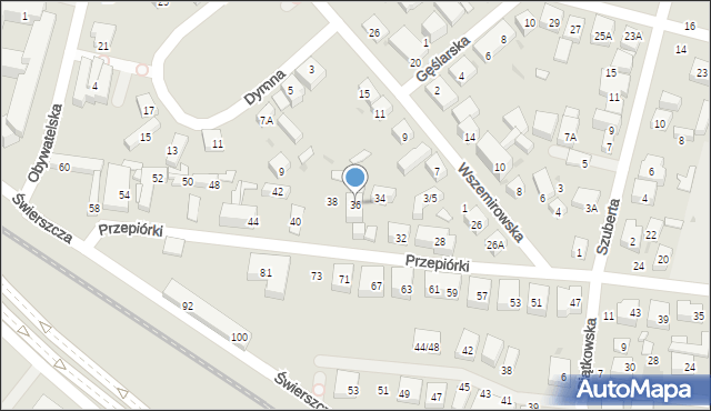 Warszawa, Przepiórki, 36, mapa Warszawy