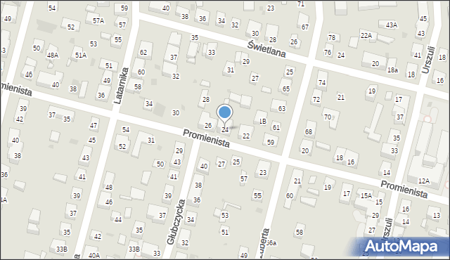 Warszawa, Promienista, 24, mapa Warszawy