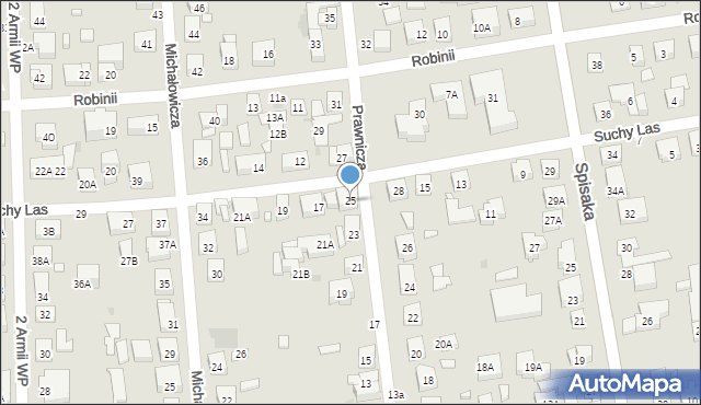 Warszawa, Prawnicza, 25, mapa Warszawy