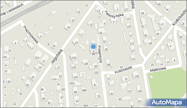 Warszawa, Prawnicza, 89, mapa Warszawy